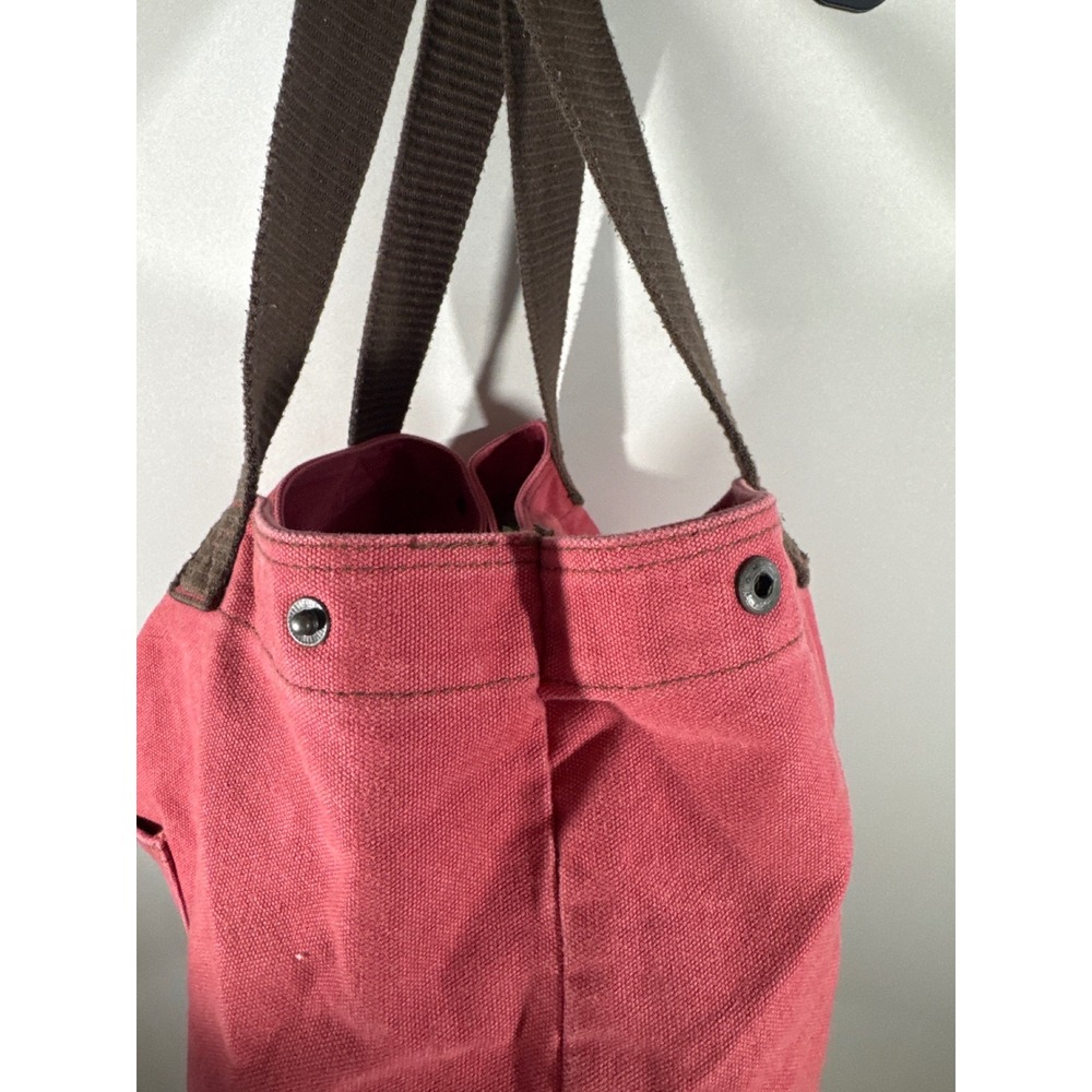Life is Good Red Brown‎ 100 % Cotton Canvas Heart Graphic Tote Shoulder Bag - Picture 5 of 9